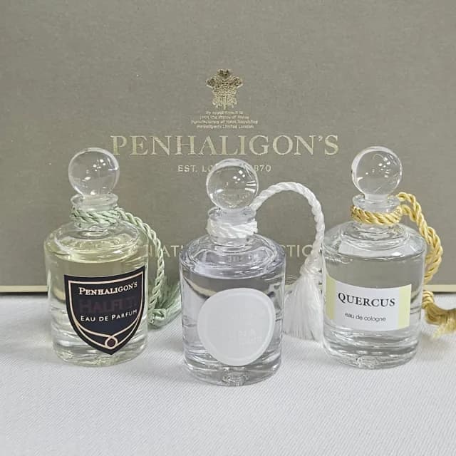 【PENHALIGON’S 潘海利根】迷你香水禮盒 5ml*3(皇家橡樹/月亮女神/黑玫瑰.國際航空版)