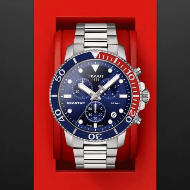 【TISSOT 天梭 官方授權】SEASTAR1000海星系列 潛水計時腕錶 七夕 情人節 禮物 送禮 推薦(T1204171104103)