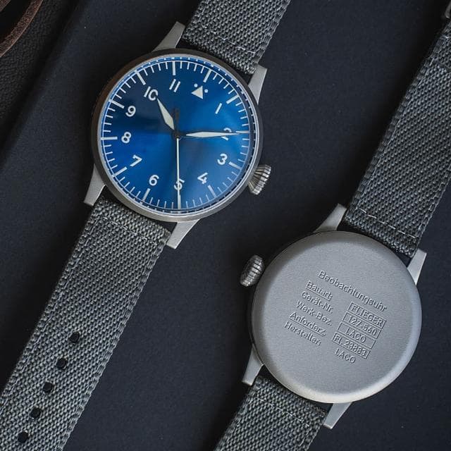 【Laco 朗坤】862081 德國工藝 MUNSTER BLAUE STUNDE 飛行員自動機械手錶 男款(機械錶 42mm)