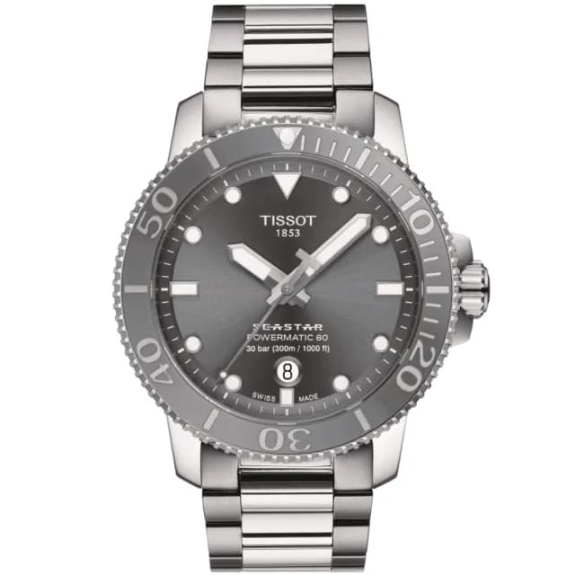 【TISSOT 天梭 官方授權】SEASTAR 1000 海星系列 潛水機械腕錶 父親節 禮物 送禮 推薦(T1204071108101)