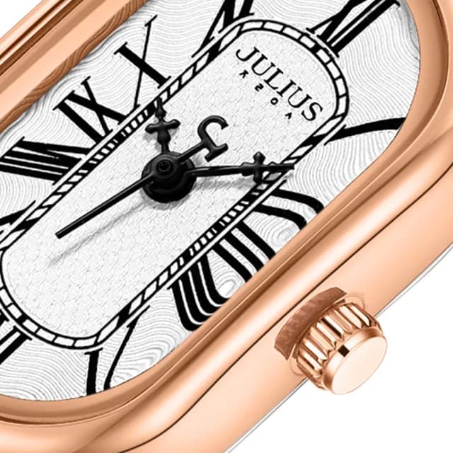 【JULIUS 聚利時】凡爾賽斯 皮革復古橢圓形腕錶 JA-1432(四色/18X27mm)