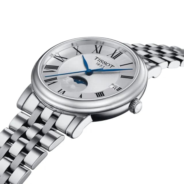 【TISSOT 天梭 官方授權】CARSON系列 簡約時尚月相腕錶 七夕 情人節 禮物 送禮 推薦(T1222231103300)