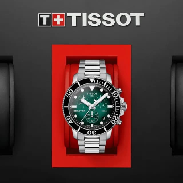 【TISSOT 天梭 官方授權】SEASTAR1000海星系列 潛水計時腕錶 父親節 禮物 送禮 推薦(T1204171109101)