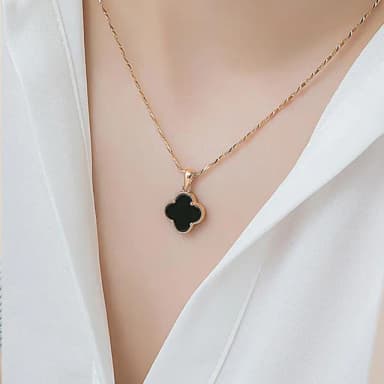 【MoonDy】項鍊 純銀項鍊 飾品 女生項鍊 項鏈女 精品項鍊 瑪腦項鏈 四葉草項鍊 女朋友生日禮物 不過敏項鍊