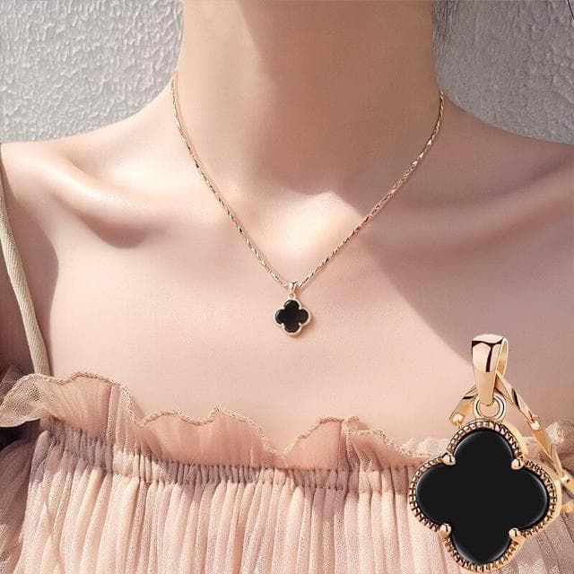 【MoonDy】項鍊 純銀項鍊 飾品 女生項鍊 項鏈女 精品項鍊 瑪腦項鏈 四葉草項鍊 女朋友生日禮物 不過敏項鍊