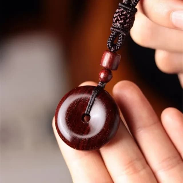【Penny珮妮】老料紫檀木平安扣吊墜項鍊毛衣鍊(母親節 生日禮物 交換禮物 送女友 尾牙 新年 結婚)