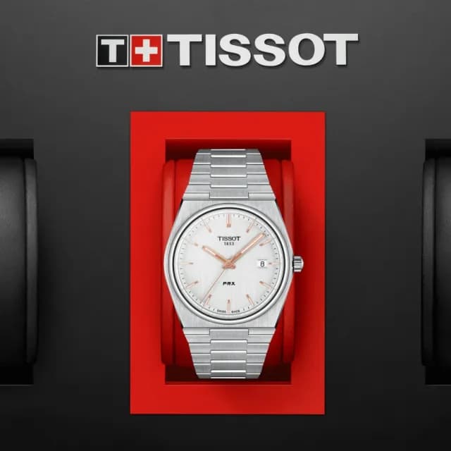 【TISSOT 天梭 官方授權】PRX系列 1970年代復刻 時尚腕錶 畢業禮物 送禮 推薦(T1374101103100)