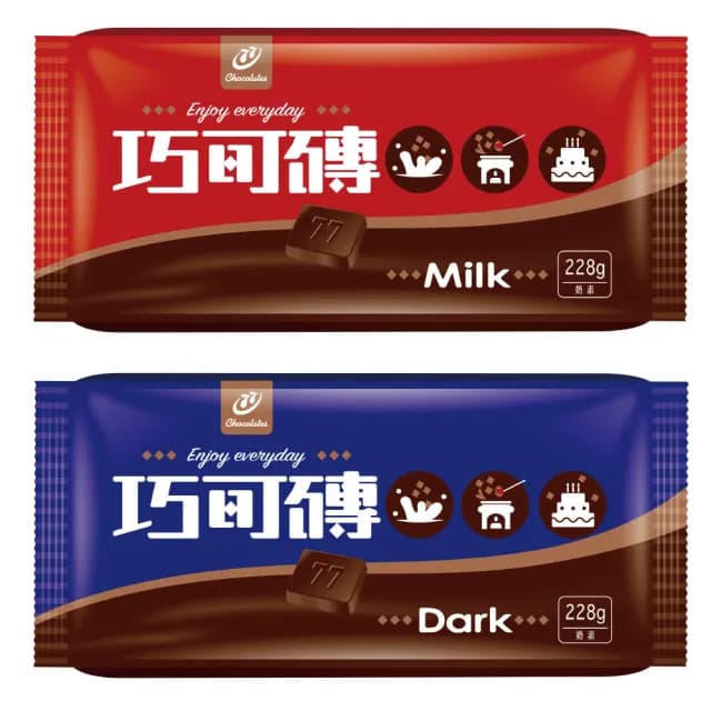 【77】巧克力風味磚(黑巧/MILK-228G)