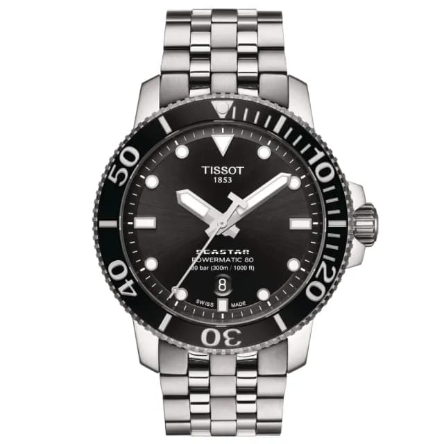【TISSOT 天梭 官方授權】SEASTAR1000海星系列 潛水機械腕錶 父親節 禮物 送禮 推薦(T1204071105100)