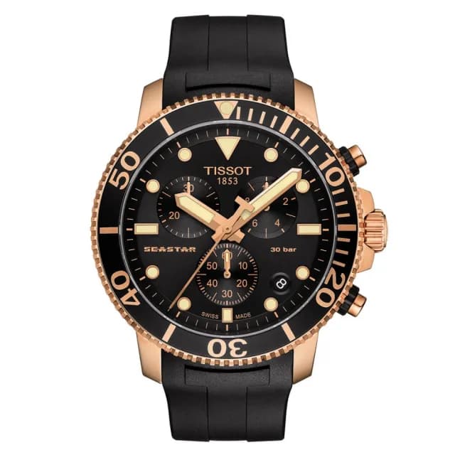 【TISSOT 天梭 官方授權】SEASTAR1000海星系列 潛水計時腕錶 父親節 禮物 送禮 推薦(T1204173705100)