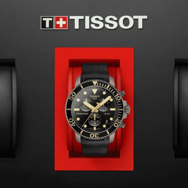 【TISSOT 天梭 官方授權】SEASTAR1000海星系列 潛水計時腕錶 父親節 禮物 送禮 推薦(T1204173705101)