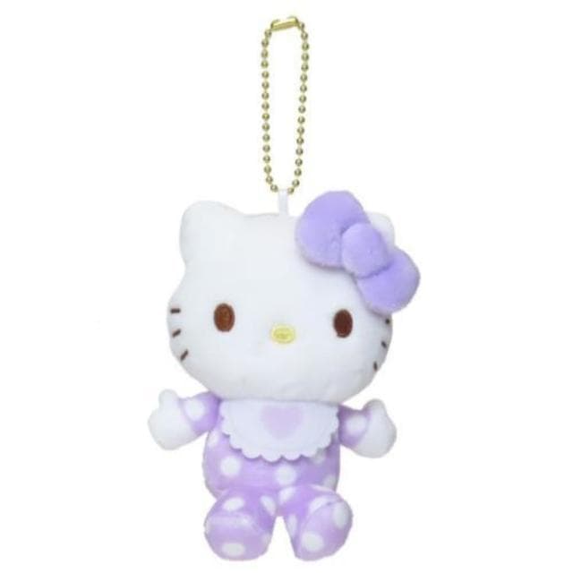 【小禮堂】母親節禮物 Sanrio 三麗鷗 Hello Kitty 絨毛玩偶吊飾 紫點點嬰兒 變裝50週年(平輸品)
