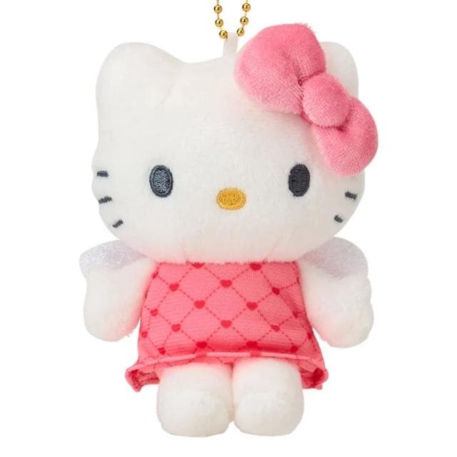 【小禮堂】Sanrio 三麗鷗 Hello Kitty 絨毛玩偶吊飾 深粉衣天使 變裝50週年(平輸品)