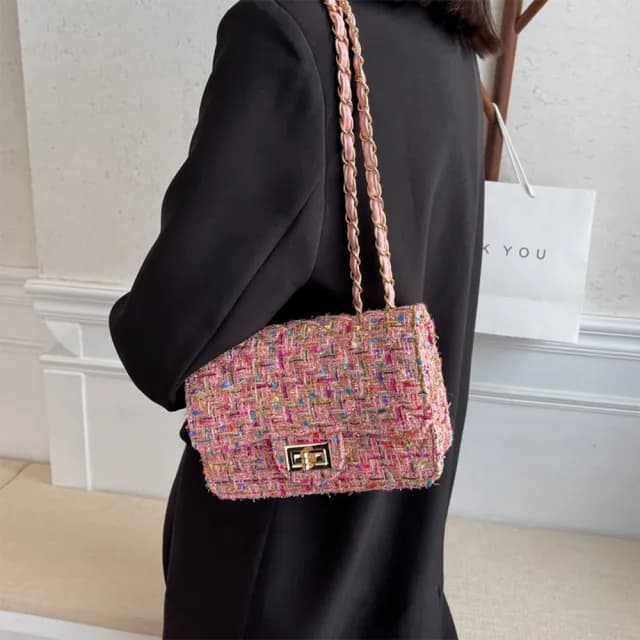【MoonDy】情人節禮物 七夕 小香風包包 女包 女生斜背包 側背包女 2022 流行 韓版包包 時尚 百搭 鏈條包 單