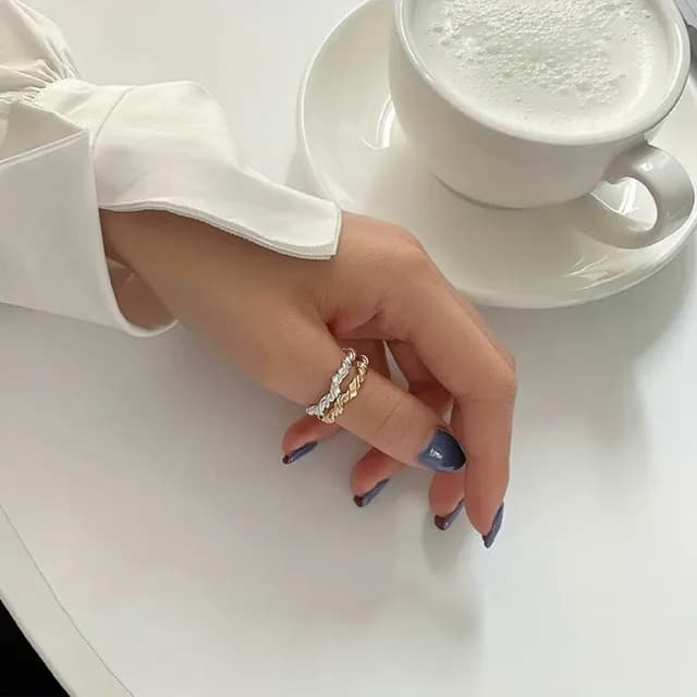 【KT DADA】雙11 925純銀戒指 k金戒指 戒指女ins 可調節戒指 個性戒指 戒指女生韓版 情人節禮物