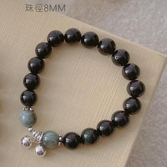 【Penny珮妮】心有所響鈴噹黑曜石手鍊8mm(母親節 送女友 交換禮物  生日禮 情人節 尾牙 新年 結婚)
