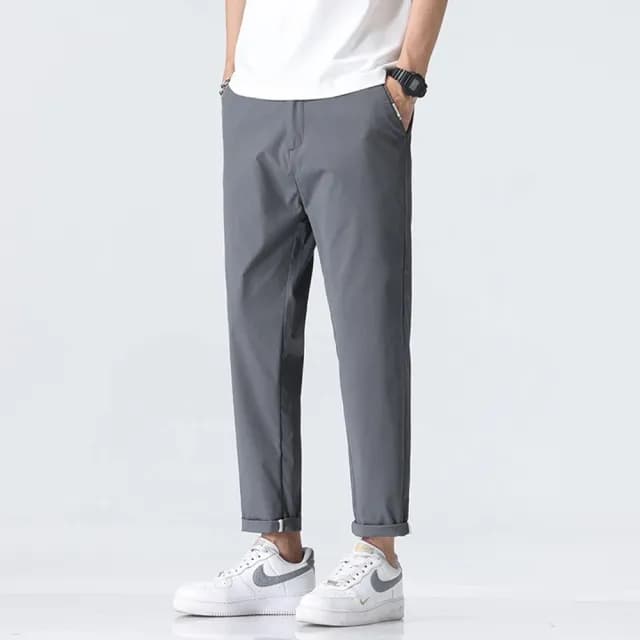 【米蘭精品】現貨+預購 男商務西裝褲修身西裝褲直筒機能免燙(男長褲休閒彈力九分父親節禮物4色74kn60)