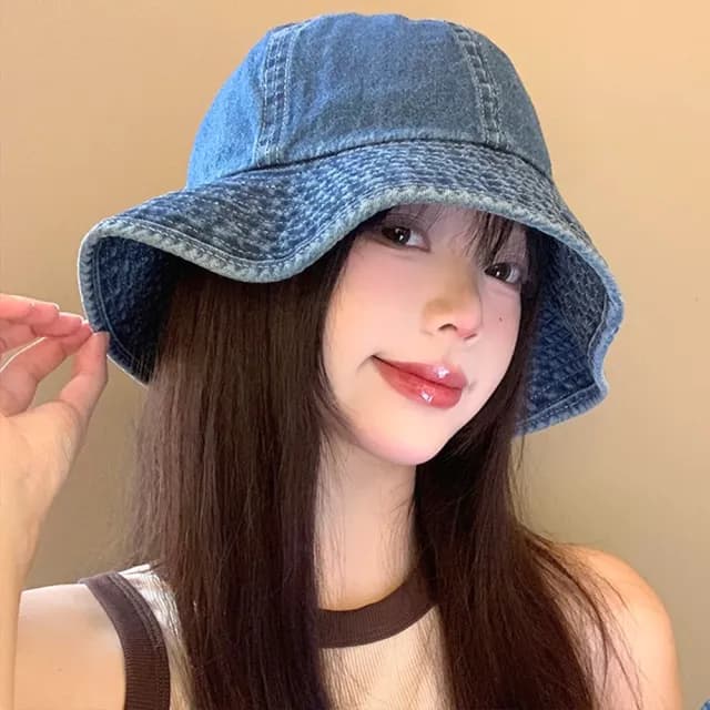 【LEEHER】父親節禮物 牛仔漁夫帽/漁夫帽/牛仔帽/帽子/日系帽子/大頭圍/遮陽帽/百搭/女生帽子/甜酷/男女通
