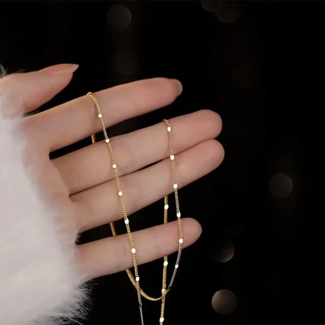 【維克維娜】星光點點925純銀項鍊鎖骨鍊