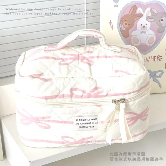 【收納一包】可愛蝴蝶結化妝包(保養品 旅行包 洗漱包 手提包 化妝品 手拿包 置物包)