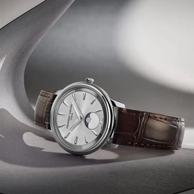 【CONSTANT 康斯登】Classics Moneta Moonphase 月相石英手錶 中性錶 七夕 情人節禮物(FC-206S3S6)