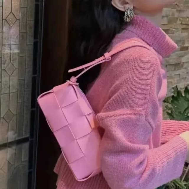 【MoonDy】情人節禮物 編織包 女生包包 真皮編織包 真皮包包 女腋下包包 Brick 編織包包女 小牛皮側背包 腋