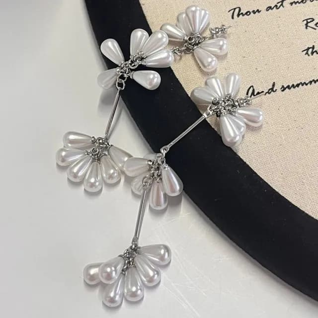 【MoonDy】飾品 耳環 項鍊 女生耳環 項鍊女 珍珠項鍊 垂墜耳環 韓風 花朵 串珠 珍珠耳環