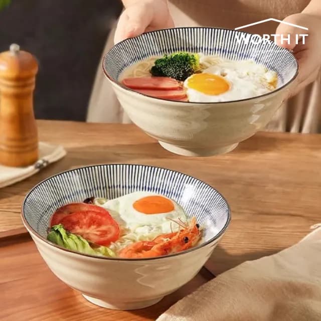 【渥思】藍雨和風手繪深碗(湯碗.碗公.餐具.陶瓷碗.入厝禮)