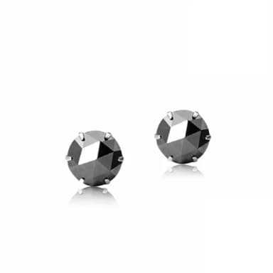 【City Diamond 引雅】日本天然黑鑽石60分鉑金耳環(東京Yuki系列)