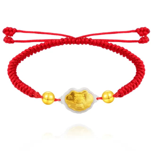 【童樂繪金飾】雙11 媽祖護佑 兒童紅繩手鍊 約重0.02錢±1厘(滿月 彌月金飾 彌月禮 黃金999)