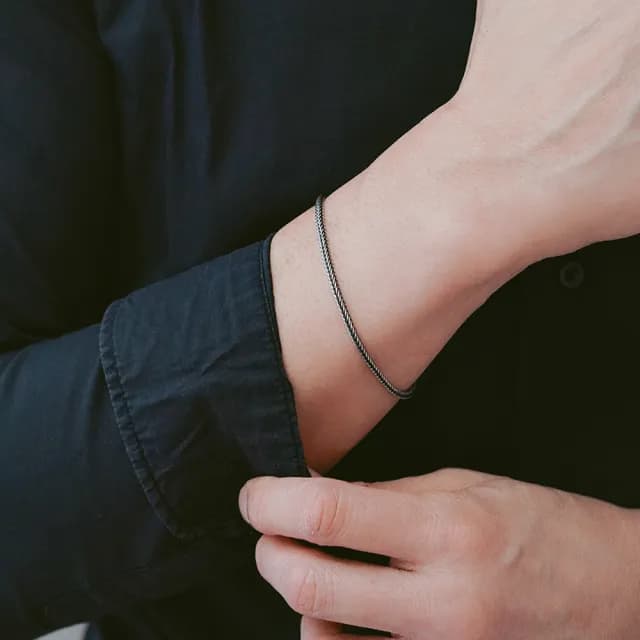 【BLUMA】男生手鍊 稻穗純銀手鍊(男生飾品 簡約 個性 男士手鏈 情侶手鏈 情人節禮物 男生禮物)