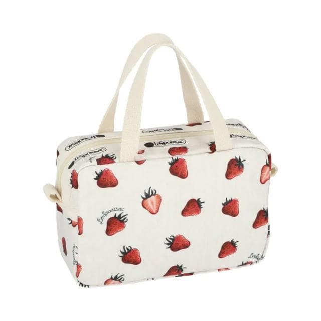 【Lesportsac】草莓田園風輕便小手提包 便當袋 母親節 送禮 禮物(莓果輕舞)