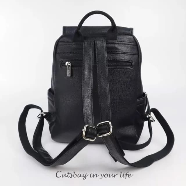 【Catsbag】情人節禮物 高質感厚挺皮革大容量前蓋式後背包 5685
