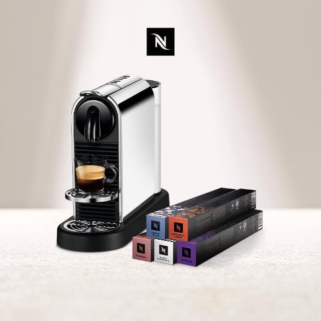 【Nespresso】膠囊咖啡機 CitiZ Platinum(訂製咖啡時光50顆組/義式)