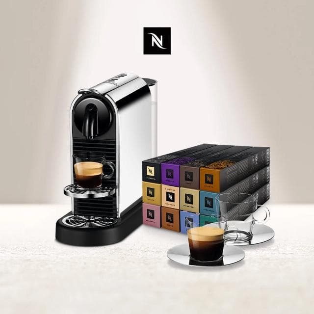 【Nespresso】膠囊咖啡機 CitiZ Platinum(探索禮盒120顆迎新會員組/義式)