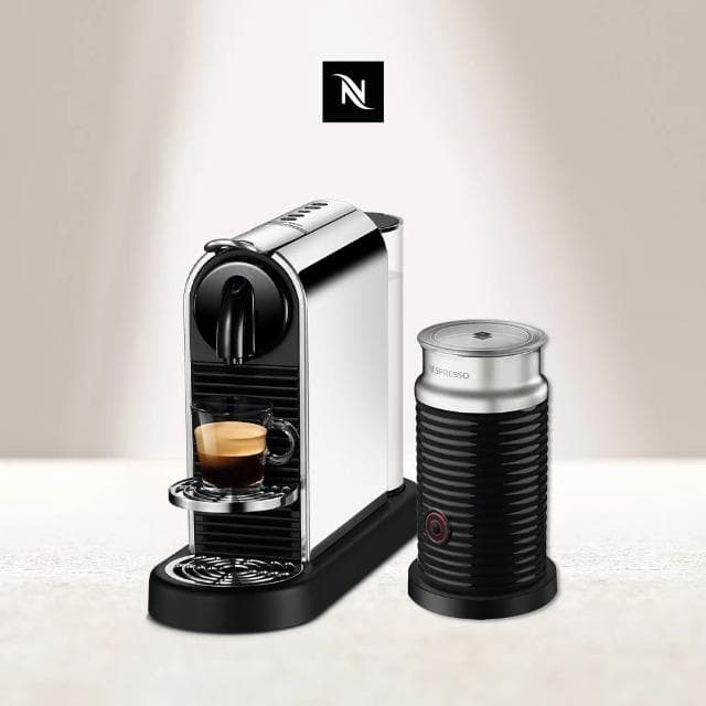 【Nespresso】膠囊咖啡機 CitiZ Platinum 奶泡機組合(瑞士頂級咖啡品牌/義式)