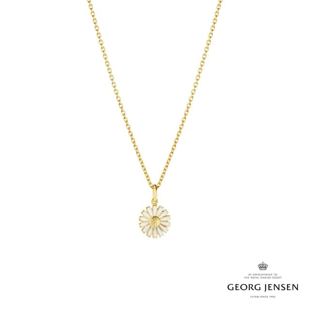 【Georg Jensen 官方旗艦店】DAISY 項鍊 - 線上獨賣款(18K黃金電鍍純銀 白瓷琺瑯)