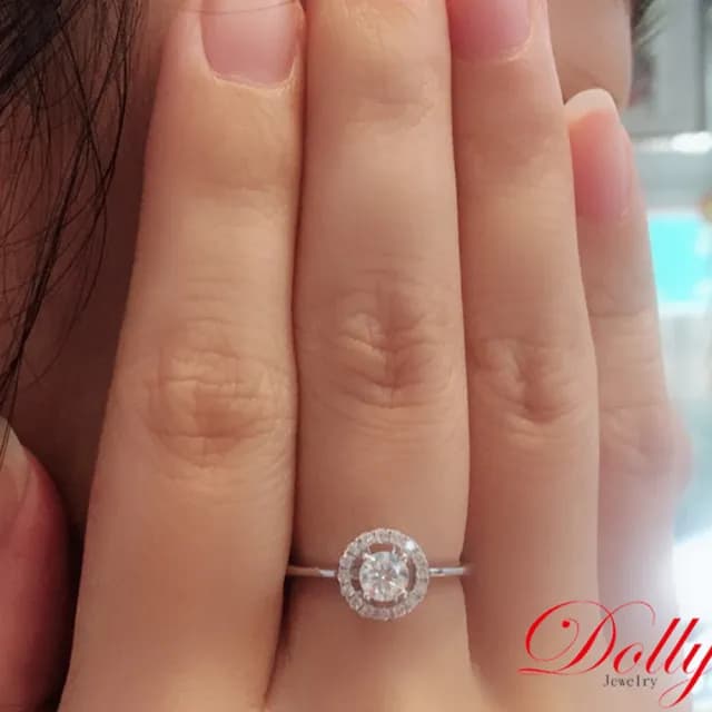 【DOLLY】0.50克拉 天然鑽石 F/VS2 完美車工14K金求婚鑽石戒指-013(母親節 長輩送禮 交換禮物首選)