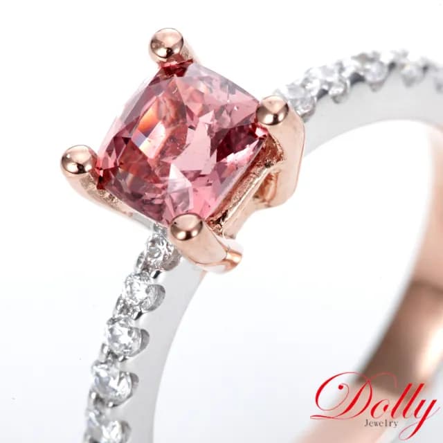 【DOLLY】1克拉 無燒斯里蘭卡蓮花藍寶石18K金鑽石戒指-002(母親節 長輩送禮 交換禮物首選)