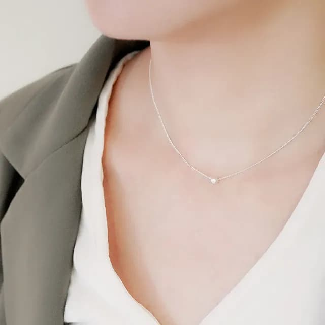 【BLUMA】方塊純銀項鏈 白晝方形純銀項鍊 鎖骨練(925純銀飾品 女生生日情人節禮物 )
