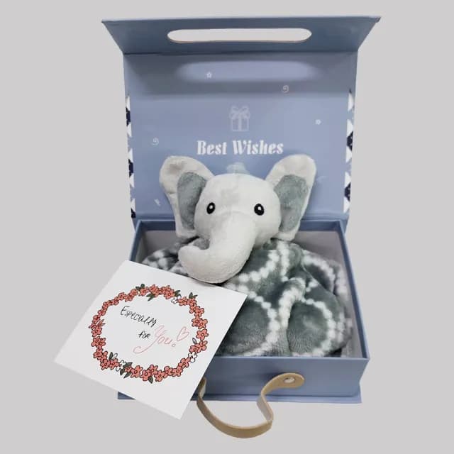 【Hudson Baby】彌月禮盒組-動物玩偶安撫巾(嬰兒玩偶寶寶滿月禮)