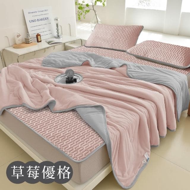 【DeKo岱珂】馬卡龍乳膠墊冰被枕套組 石墨烯添加 交換禮物(單/雙/加大均一價)