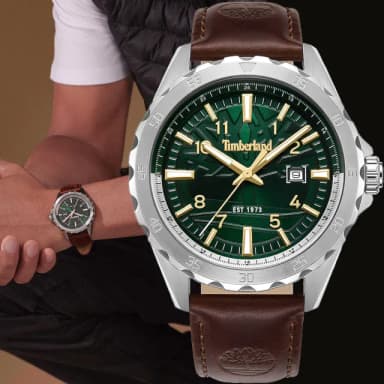 【Timberland】天柏嵐 DAY POND系列 時尚大三針腕錶 手錶-綠 禮物 送禮 推薦(TDWGB0055801)