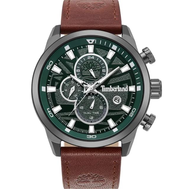 【Timberland】天柏嵐 HENNIKER II 兩地時間 三眼多功能腕錶 手錶-46mm 禮物 送禮 推薦(TDWGF0055601)