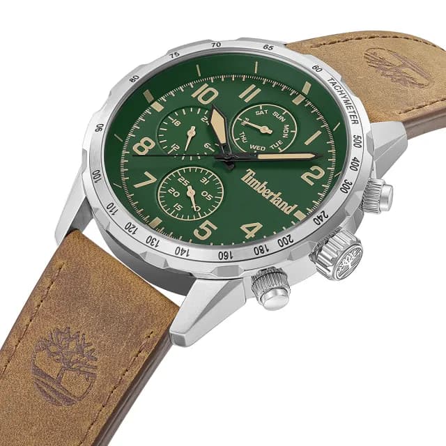 【Timberland】天柏嵐 CAMPTON系列 三眼多功能手錶-綠 禮物 送禮 推薦(TDWGF0055402)
