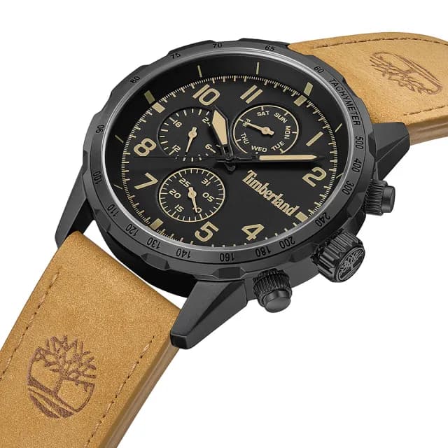 【Timberland】天柏嵐 CAMPTON系列 三眼多功能手錶-黑 禮物 送禮 推薦(TDWGF0055403)
