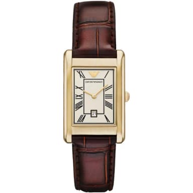 【EMPORIO ARMANI】亞曼尼 復古方形日期手錶-25mm 母親節 送禮 禮物(AR11665)
