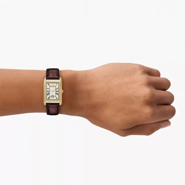 【EMPORIO ARMANI】亞曼尼 復古方形日期手錶-25mm 禮物 送禮 推薦(AR11665)