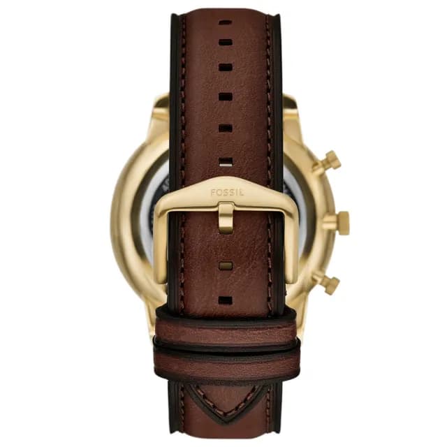 【FOSSIL】Neutra 復古紳士計時手錶-咖啡x金/44mm 禮物 送禮 推薦(FS6113)