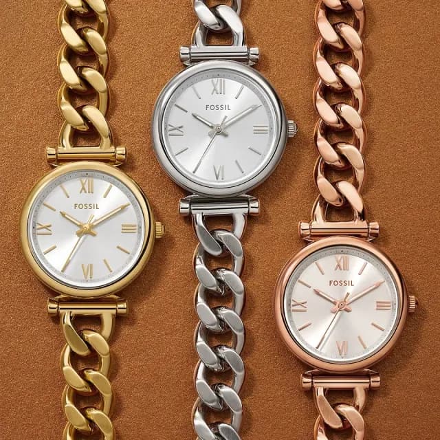【FOSSIL】Carlie 優雅羅馬時刻手鍊女錶-金/28mm 禮物 送禮 推薦(ES5329)